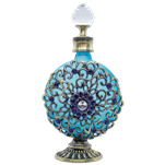 <center>1 oz. Floral Blue | Round | Dab  Bottle</center>