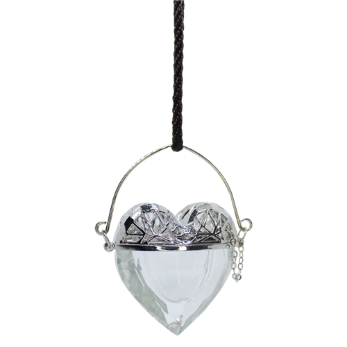 <center> Silver Heart Car Freshener Pendant </center>