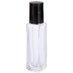 1/4 oz Tall Square Roll-On Bottle Black Caps