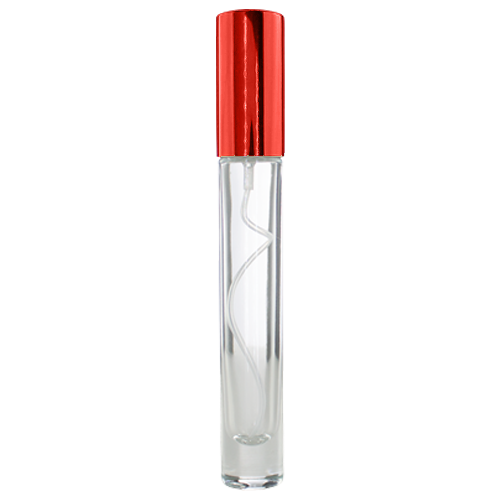 1/3 oz Tall Cylinder Glass Red Atomizer Spray Bottle