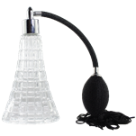 <center>Triangular Tassel | Glass  Bottle | Black Victorian Atomizer</center>