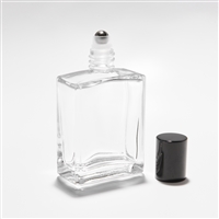 2 oz Rectangle Glass Roll On Bottle