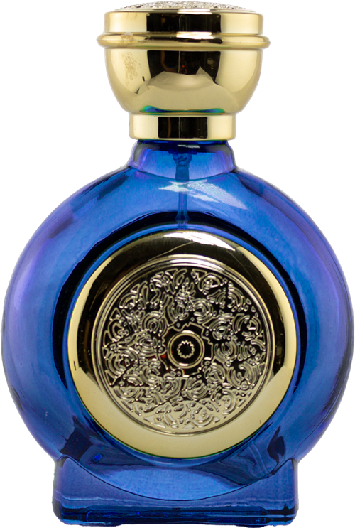 <center>Blue Round Bottle w/ Gold Spray </center>